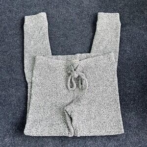 Express One Eleven Pants Womens Med Gray Sweater Knit Jogger Tapered Cozy Lounge
